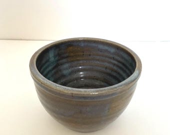 Vintage Studio Pottery Mixing  Bowl  Gray & Brown Artist Signed