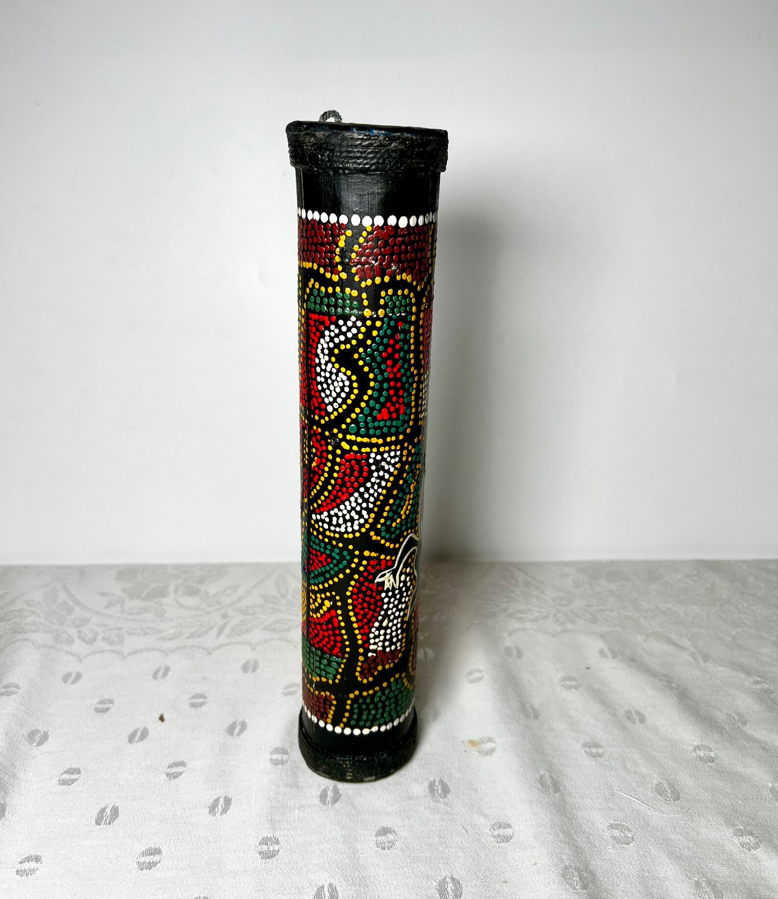 Vintage Rain Stick Folk Art Rainmaker Percussion Instrument Wall