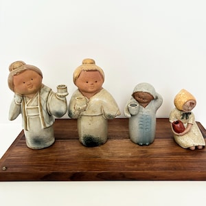 Japanese Stoneware Figural Candle Holders: Gempo UCTCI Children Figurines