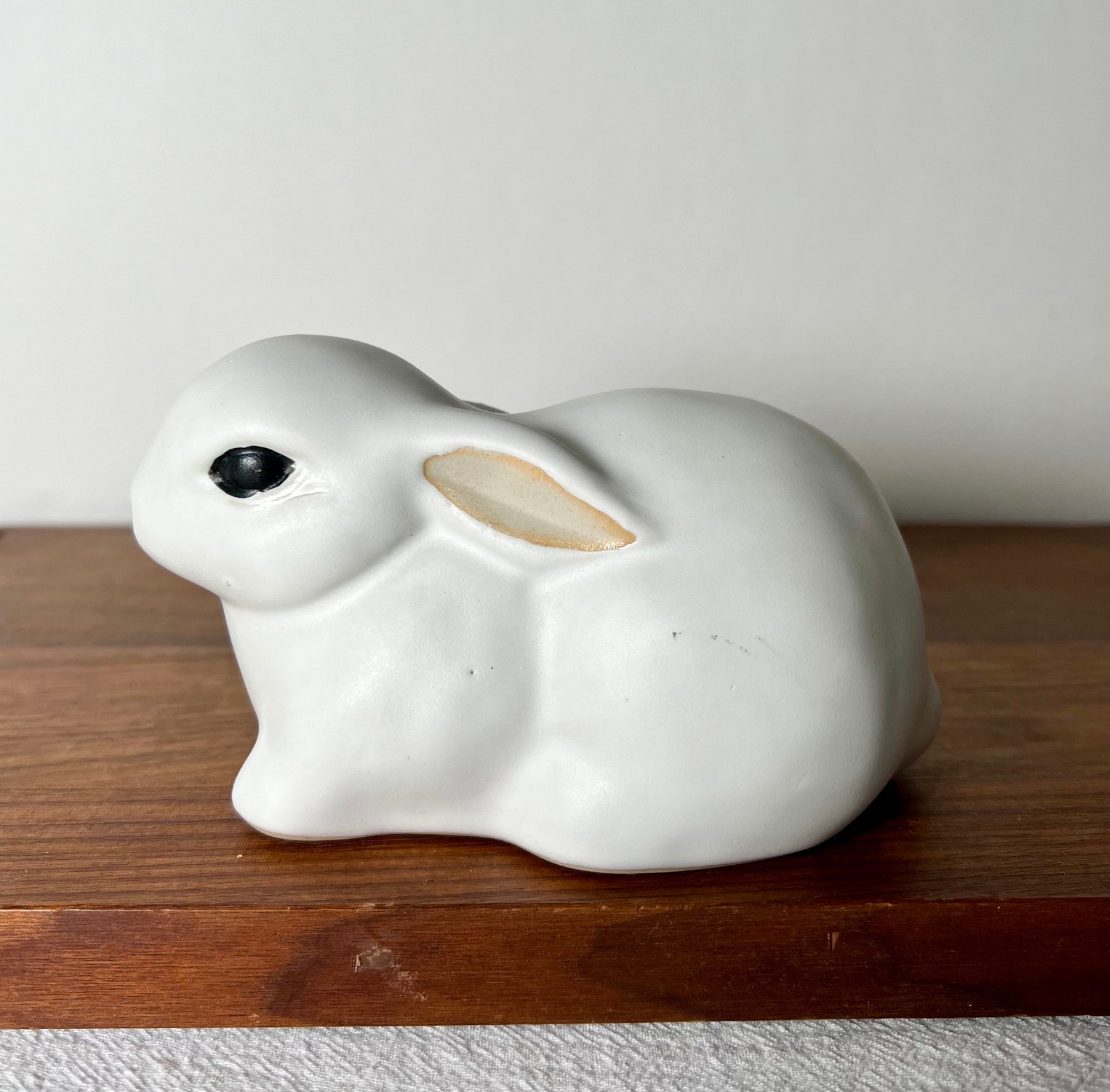 Studio Pottery Bunny Rabbit Vintage Maine Matte White Easter Decor - Etsy