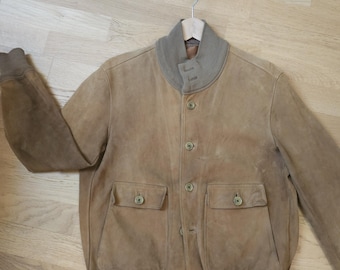 Vintage 90s Italian Suede Bomber Jacket: Men's XL Brown Leather