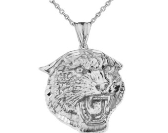 Jaguar Necklace Rose Gold Necklace Sterling Silver Champagne Necklace Champagne Crystals Leopard Necklace