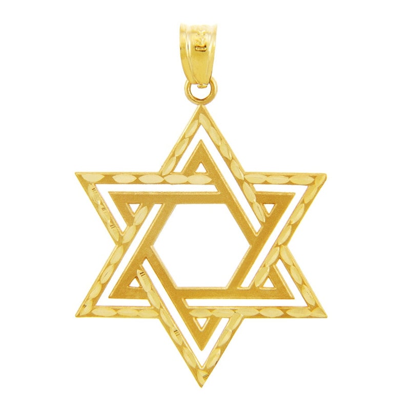 Jewish Charms and Pendants Star Satin Cross of David