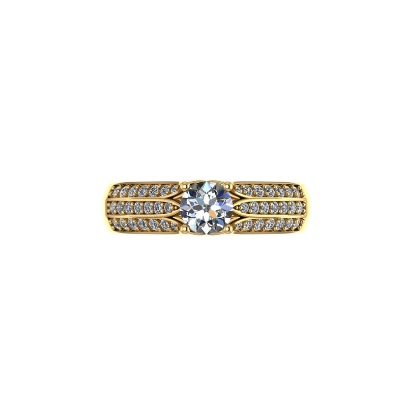 Unisex Ring Yellow Gold 14K Gold Cubic Zirconia Bodvena Ring Diamond Gift Luxury Ring CZ Ring Womens Ring Diamond Ring