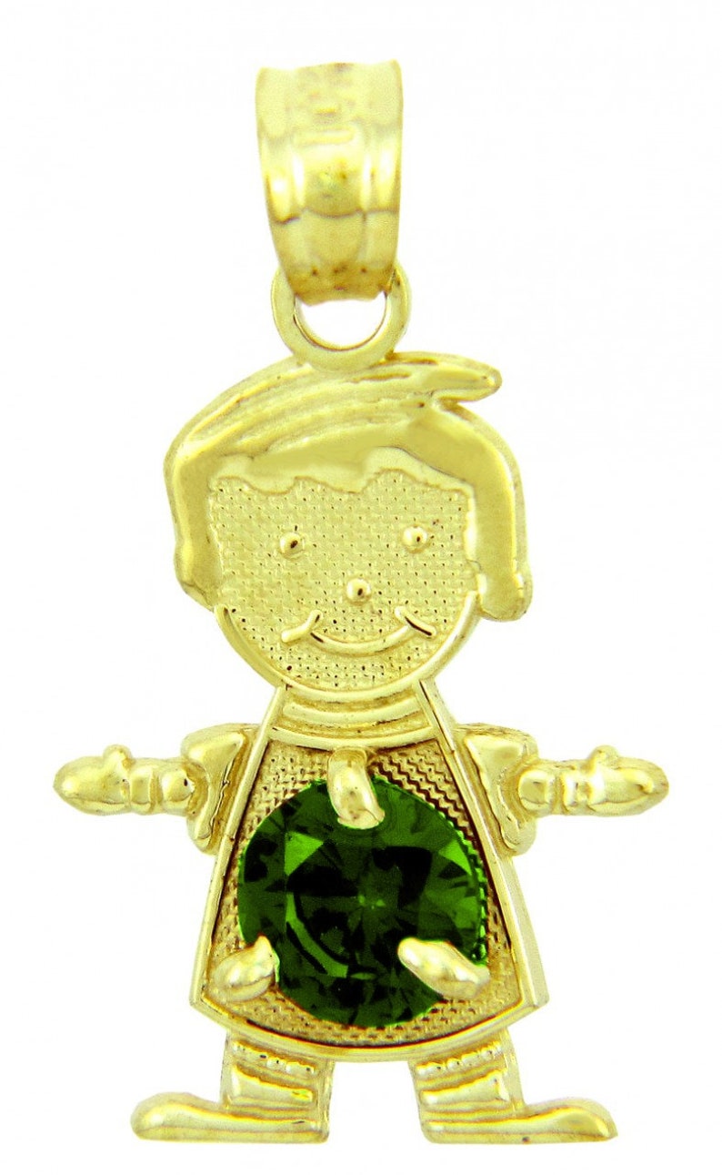 CZ Peridot Round Birthstone Charm