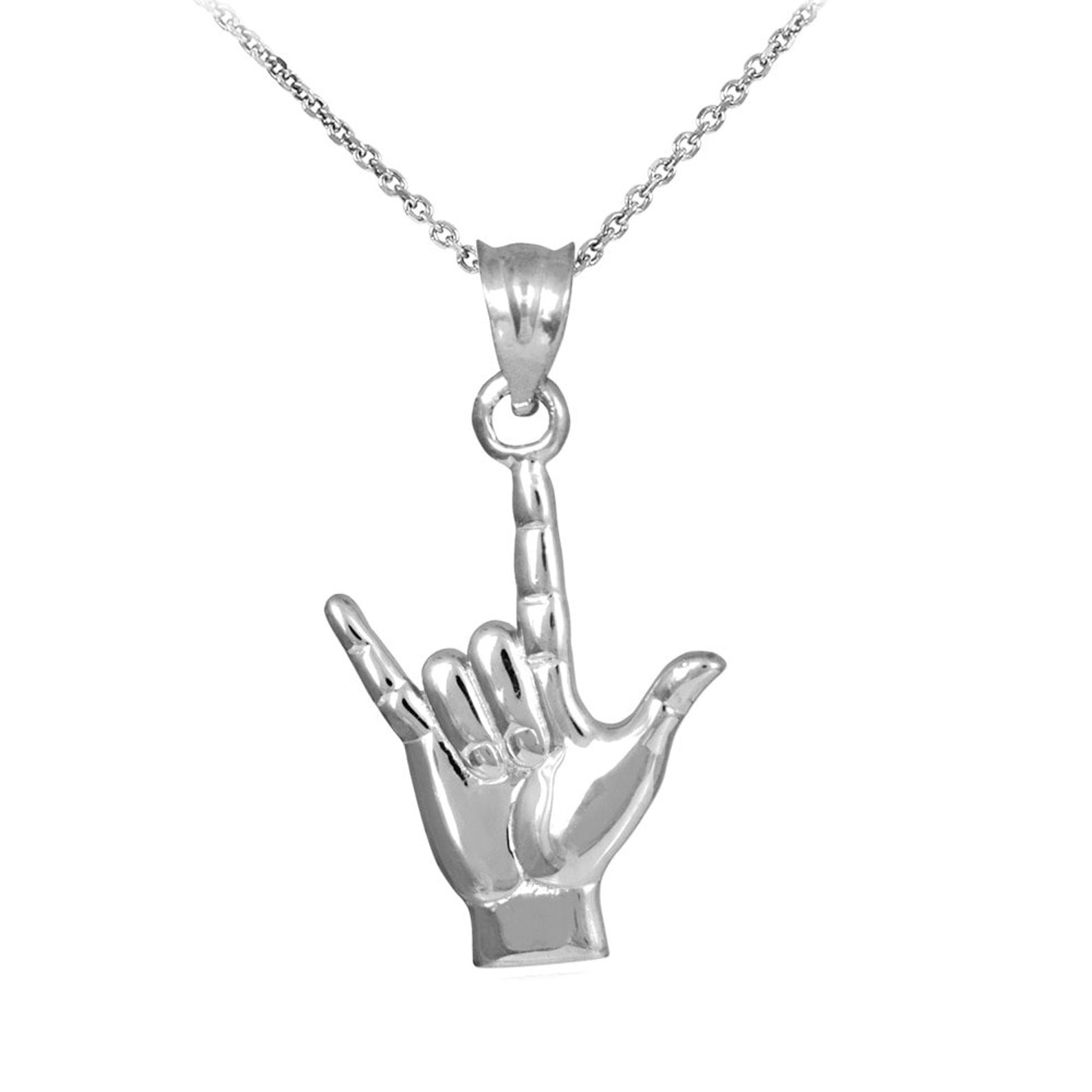 925 Sterling Silver Pendant Hang Loose Hand Charm Hand Etsy