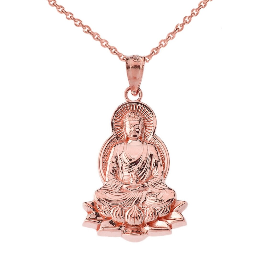 Rose gold buddha necklace Clearance