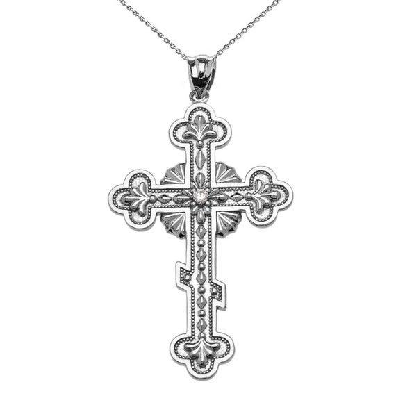 Silver Cross Diamond Cross Orthodox Cross Sterling Silver | Etsy