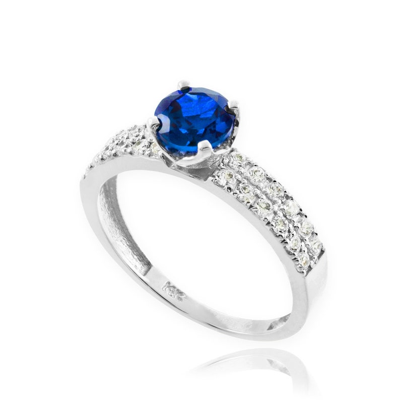 White Gold Ring,Diamond,Blue Sapphire,Diamond Pave,Engagement Ri White Gold Ring,Diamond,Blue Sapphire,Diamond Pave,Engagement Ri