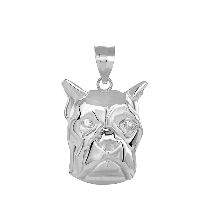 Boxer Dog Head Pendant Necklace in Sterling Silver \u2022 Boxer Dog Head Pendant Necklace \u2022 Dog Head Pendant Necklace \u2022 Sterling Silver Boxer Dog