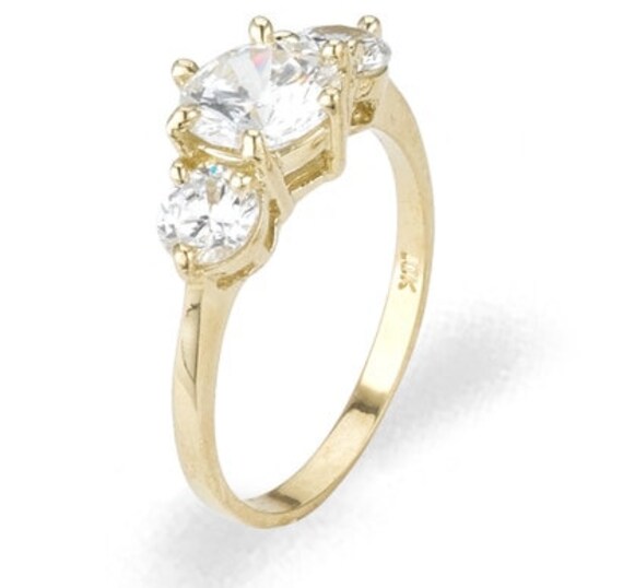 Gold Ring Anjali Diamento Ladies Ring Cubic Zirconia CZ | Etsy