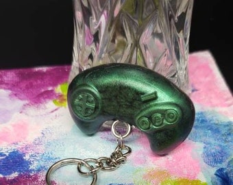 Video game controller keychain, game controller keychain, game controller charm, stocking stuffer for gamer, backpack charm for teen