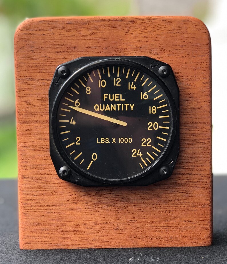 Authentic Vintage Aircraft Fuel Quantity Instrument Mounted in Hand ...