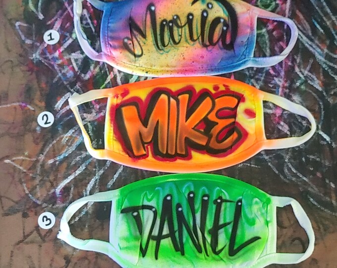 Hand Painted Face Mask Airbrushed Masks Cotton Face Mask Etsy