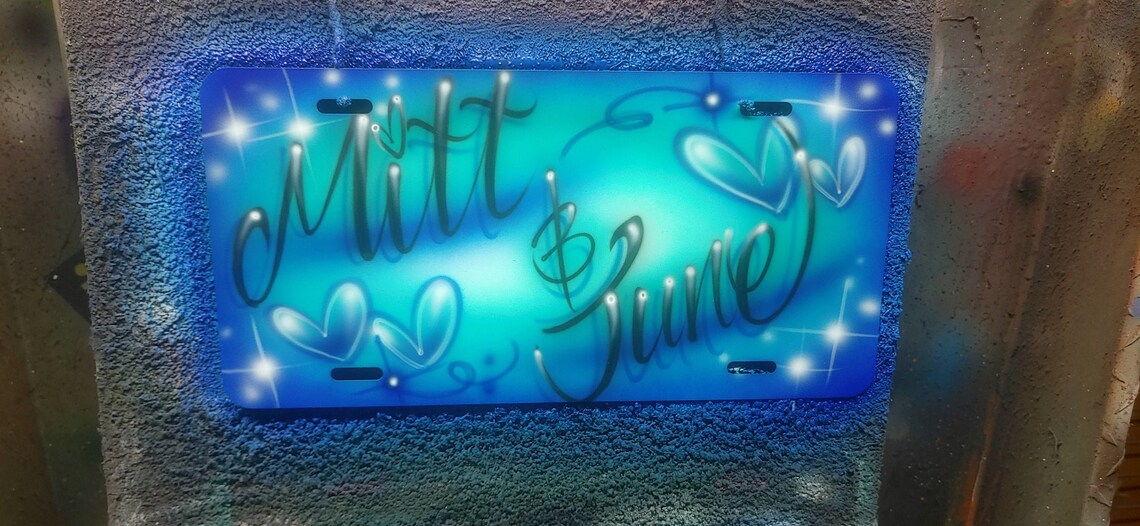 Cute Couples License Plate Personalized License Plate Etsy