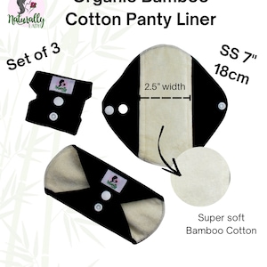 3 Mini Pantyliner 7&quot; SS (18cm) Wiederverwendbar waschbare Tuch Periode HygienePads Servietten Handtücher -Inkontinence