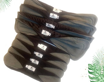 9 pcs Starter Set - Extra Heavy Flow Black Reusable cloth sanitary menstrual towels pads | Gift for her| Self-care - 4L 4XL
