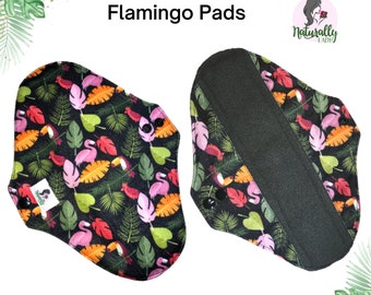 MADE TO ORDER - Reusable Bamboo Cloth Menstrual Sanitary Pads Towels | Flamingo - Choose size and absorbency