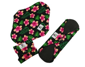 Cloth Menstrual Pad Cloth Sanitary Pad Cloth Pad 10 Light Flow Day of the Dead Black Period Pad Reusable Cloth Pads Reusable