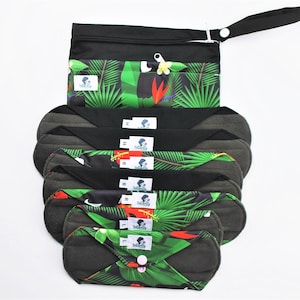 8pcs Set - Toucan Reusable washable cloth menstrual sanitary towels pads napkins - Eco friendly | zero waste| self-care