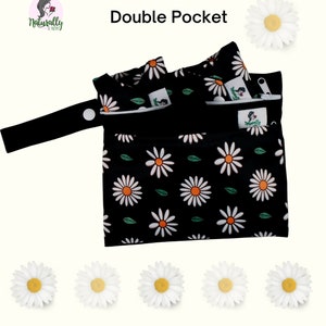 Modèle de pochette pour sac étanche à double poche Daisy pour serviettes hygiéniques lavables réutilisables