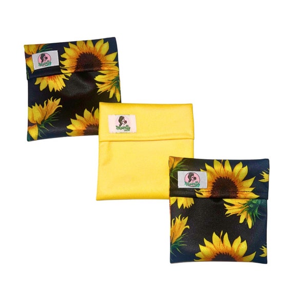 Set of 3 Sunflower Sanitary Pads Storage Pouch Bag Pocket small privacy bag feminine product storage waterproof