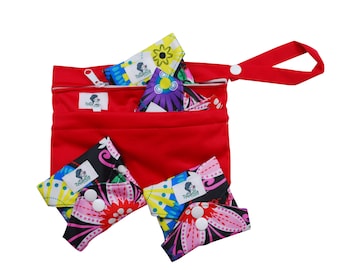Double pocket Wet Bag for reusable washable sanitary pads towels