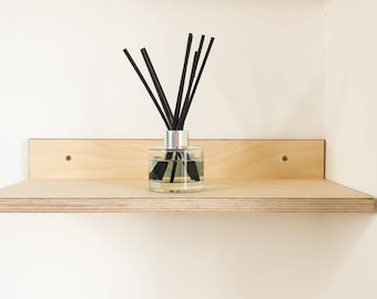 Estante flotante de contrachapado de abedul, estantería minimalista, estilo escandinavo, almacenamiento de pared