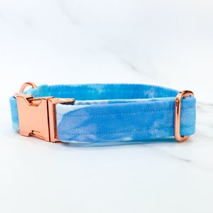 Sky Blue Summer Beach Dog Collar – Handmade in the UK