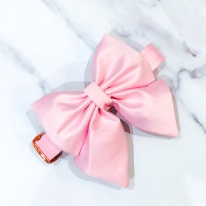 Light Pink Silk Dog Sailor Bow for Wedding Pet Attire