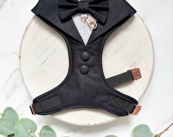 Dog Tuxedo Harness for Wedding: Formal Suit for Dog of Honour, Ring Bearer Outfit