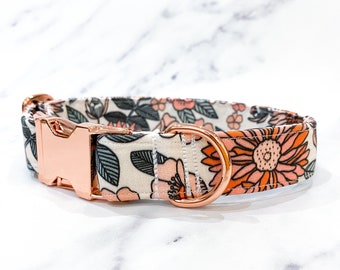 Autumn Vintage Floral  Dog collar – Perfect for summer and autumn – Handmade in the UK