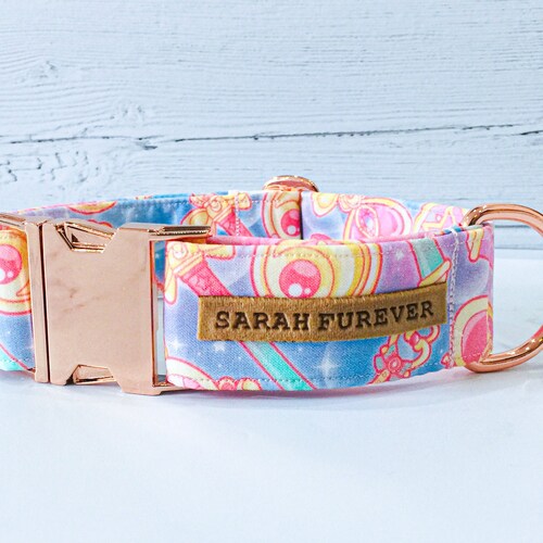Galaxy Moon Princess Dog Harness SET Collar Leash Name Etsy UK