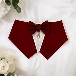 Burgundy Red Wedding Dog Tuxedo | Pet Tuxedo Bandana for Wedding or Christmas  | Optional Change to Ring Bearer Style  |Dark Red Tux Bandana