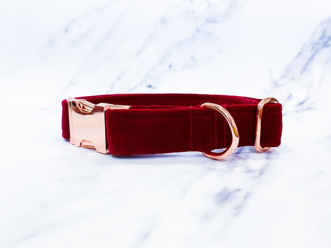 Burgundy Red Velvet Dog Collar Perfect Dog Bow for Christmas Etsy