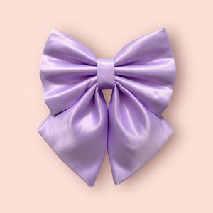 Lilac Purple Dog Bow –  Available in Sailor bow and Bow Tie Style – Silk Dog Collar and Bow set – Girl Dog Wedding Attire