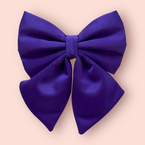 Purple Dog Bow, Available in Sailor bow and Bow Tie Style, Violet Dog Collar and Bow set, luxurious dog bow, optional with collar