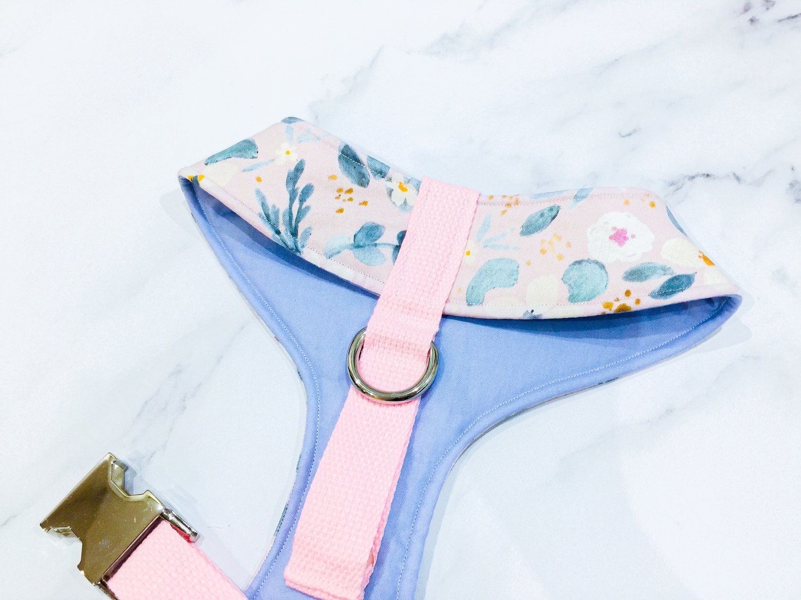 Dog Chest Harness name personalisation Pastel Floral Etsy