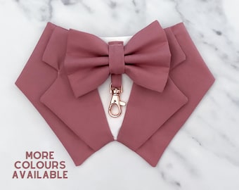 Wedding Dog Tuxedo Bandana: Dusty Pink Suit for Pet Ring Bearer