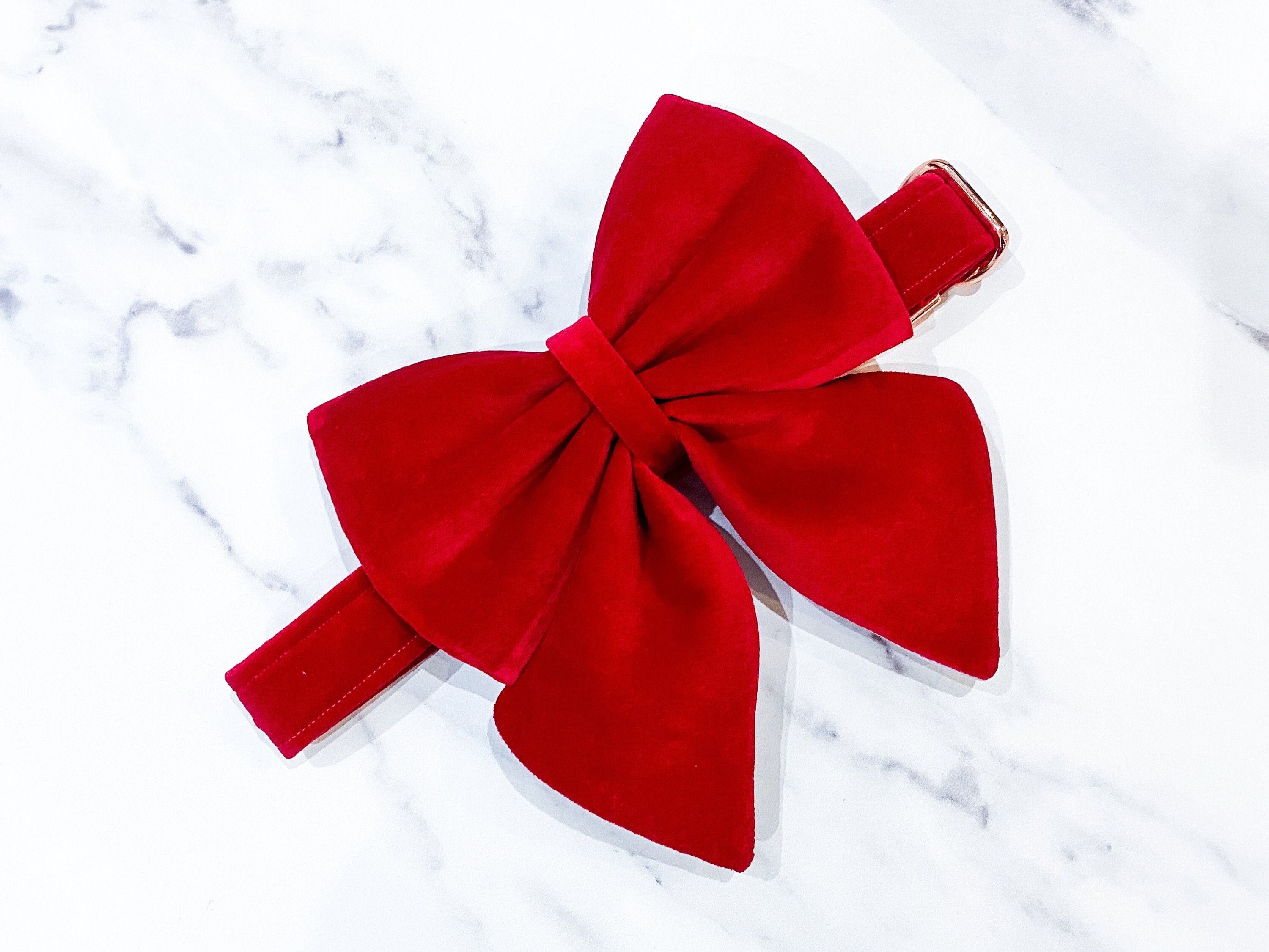 SeliniNY The Velvet Ribbon Hair Bow- 4 Colors Red