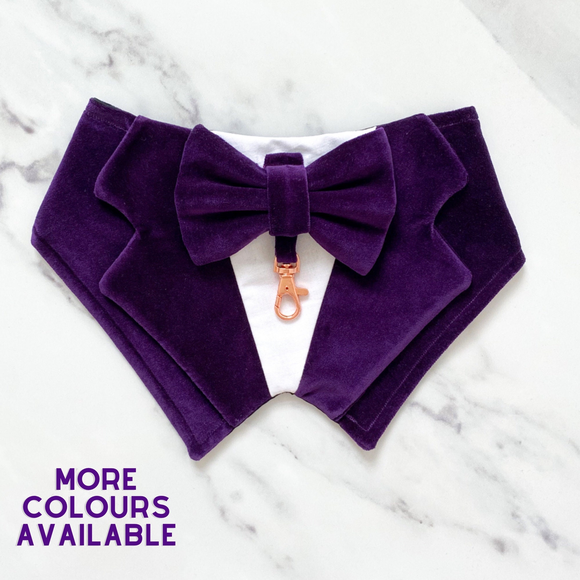 Dark Purple Velvet Wedding Dog Tuxedo | Deep Violet Wedding Pet Tuxedo  | Dog Wedding Ring Bearer | Optional Upgrade to Ring Bearer Style
