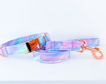Pastel Dog Collar – Optional with matching dog leash – Pastel purple dog collar – Puppy collar – Girl pet collar