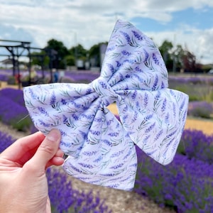 Purple Lavender Flower Dog Bow: Springtime Collar Accessory