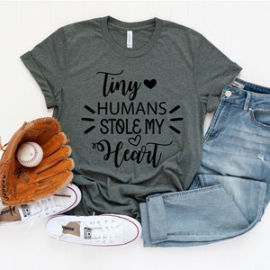 Kinder Teacher Gift - Tiny Humans Stole My Heart Tee Shirt - Funny Teacher T Shirt - Teacher Tee - Teacher Shirt