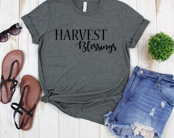 Thanksgiving Shirt - Harvest Blessings - Autumn Shirt - Autumn Tee - Fall T-shirt - Fall Shirts