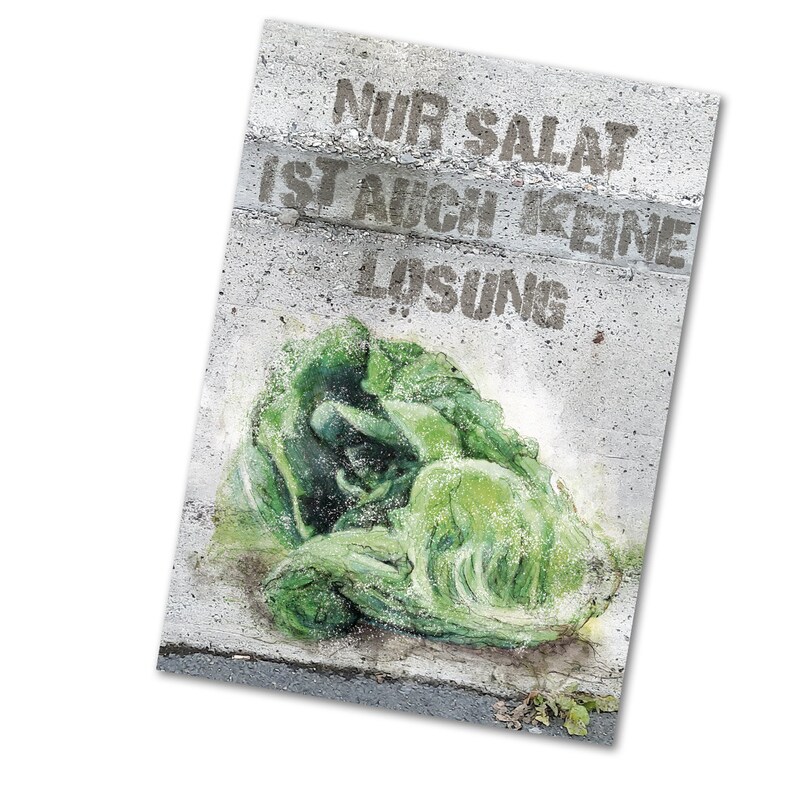Postkarte mit Spruch witzige Karte Grußkarte Salat Etsy