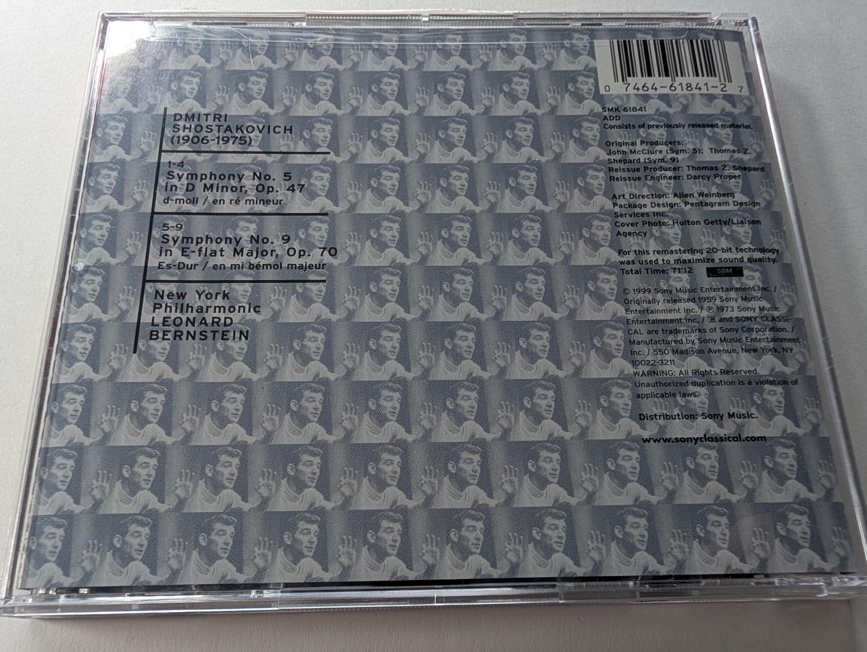 Shostakovich Symphonies 5 & 9 CD | Leonard Bernstein New York