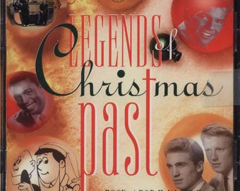 May include: A CD case with the title "Legends of Christmas Past" in red and white lettering. The cover features images of musicians and cartoon characters, with the text "a ROCK n' R&B Holiday Collection" at the bottom.