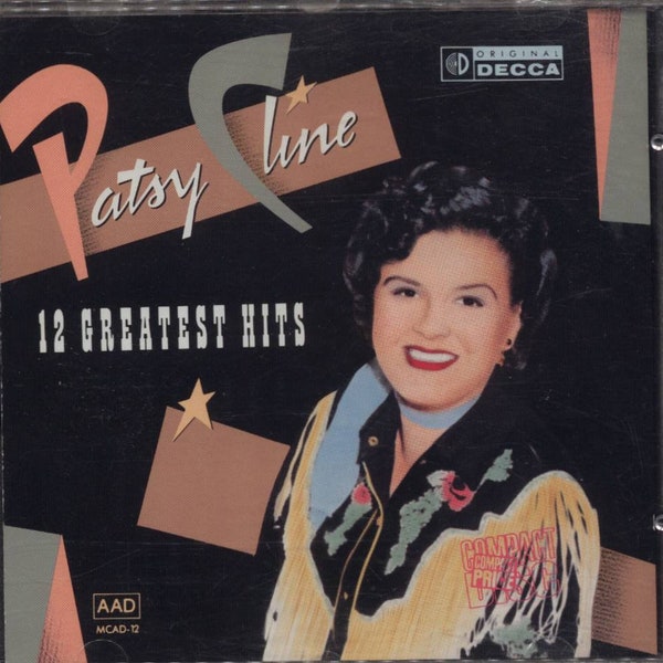 CD,  Patsy Cline 12 Greatest Hits, Country Rock, Vocal, Country, Decca 1988 Release, CD752931