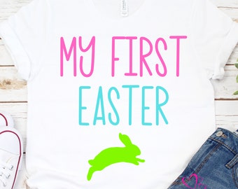 My First Easter svg cut file for cricut and silhouette, Easter Bunny svg, Happy Easter svg ,My first Easter outfit DIY